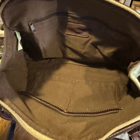 Tignanello  Green Suede and Leather    Shoulder Bag - Picture 10 of 11